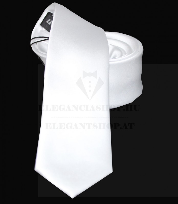    NM Satin Slim Krawatte Set - Weiß